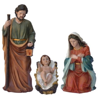 Natività 3 soggetti in resina h 80 cm