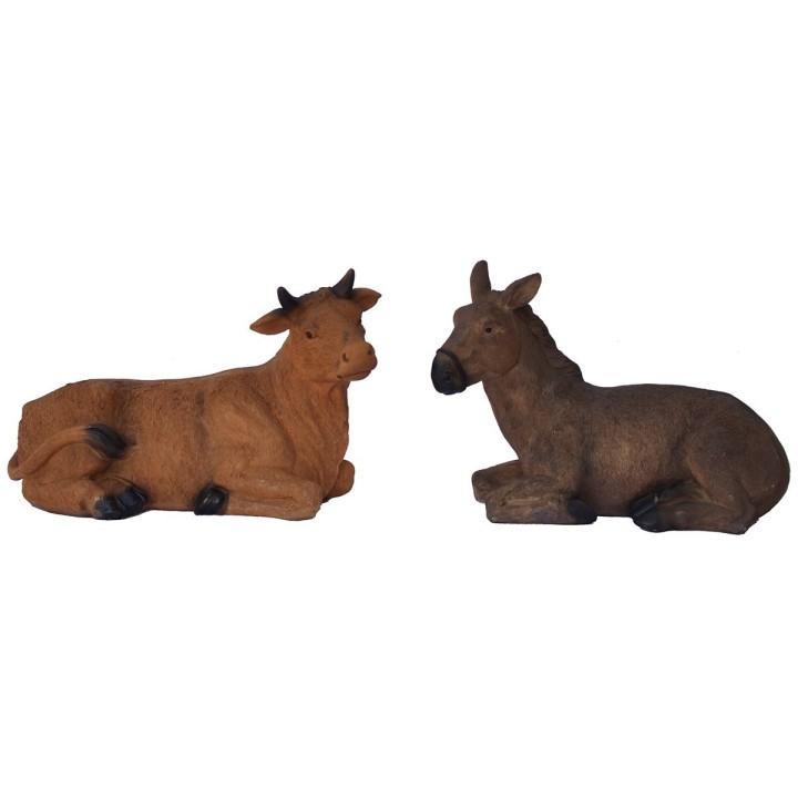 Conjunto de 11 estatuas con Natividad de 40 cm en resina