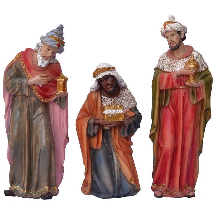 Conjunto de 11 estatuas con Natividad de 40 cm en resina