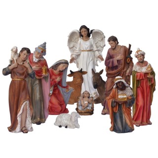 Set 11 statue con Natività 40 cm in resina