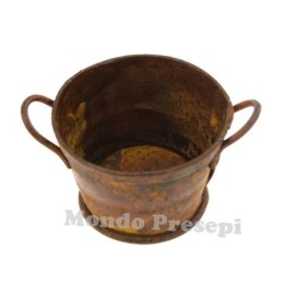 Tinozza antichizzata tonda cm 3 in metallo