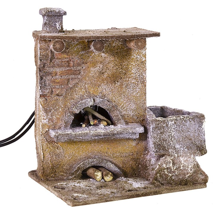 Forno effetto fuoco per Presepe cm 12x10x15 h