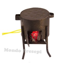 Brazier with led ef. fire complete with power supply