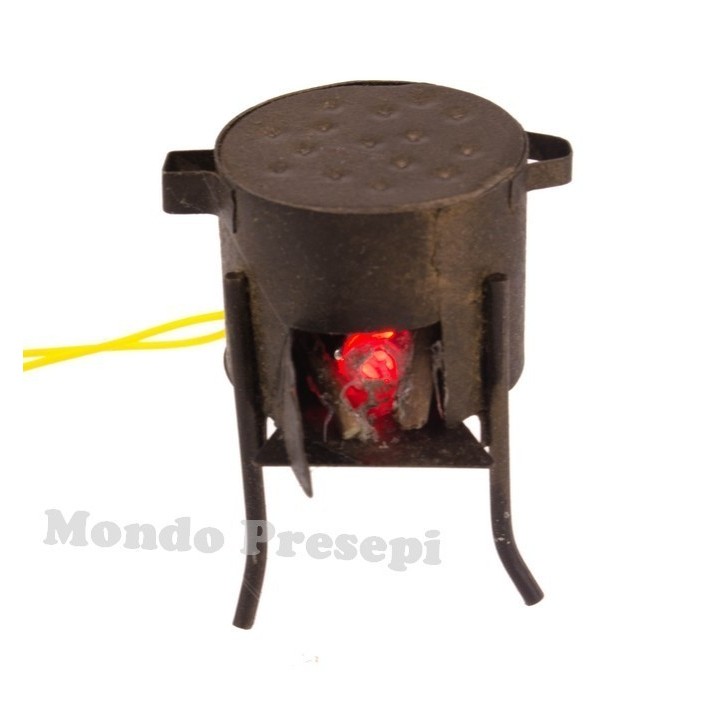 Brazier with led ef. fire complete with power supply