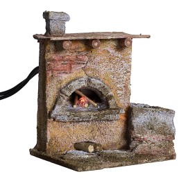 Horno efecto fuego para Pesebre cm 7,5x6,5x9,5 h