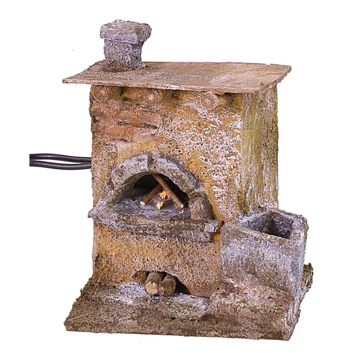 Horno efecto fuego para Pesebre cm 7,5x6,5x9,5 h