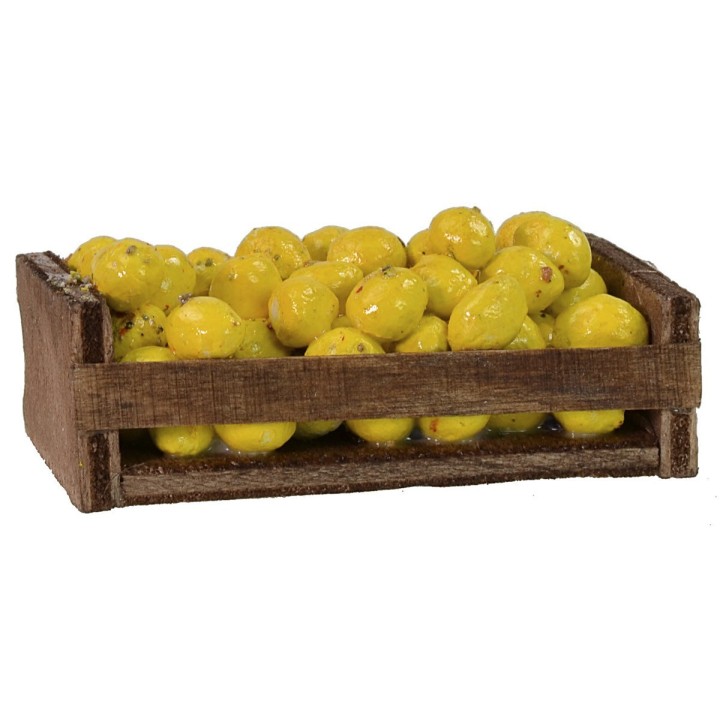 Caja de madera con limones de 6,3x3,7x2,5 cm h