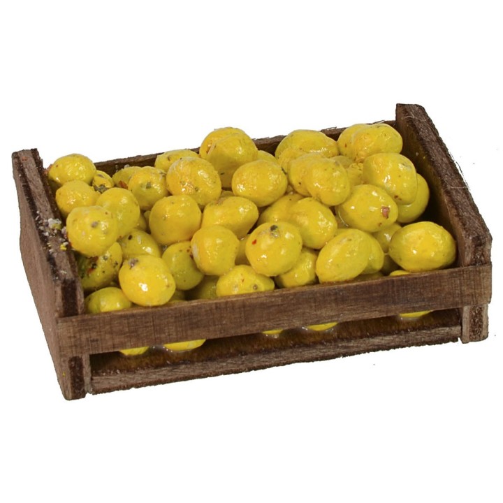Caja de madera con limones de 6,3x3,7x2,5 cm h