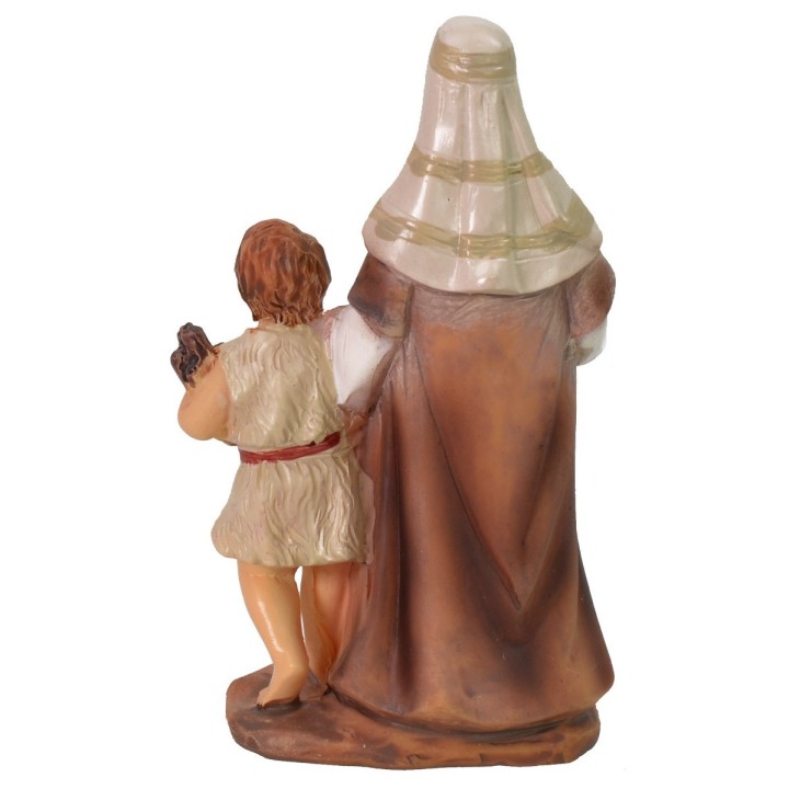 Pastore orientale con bambino serie 9 cm in resina