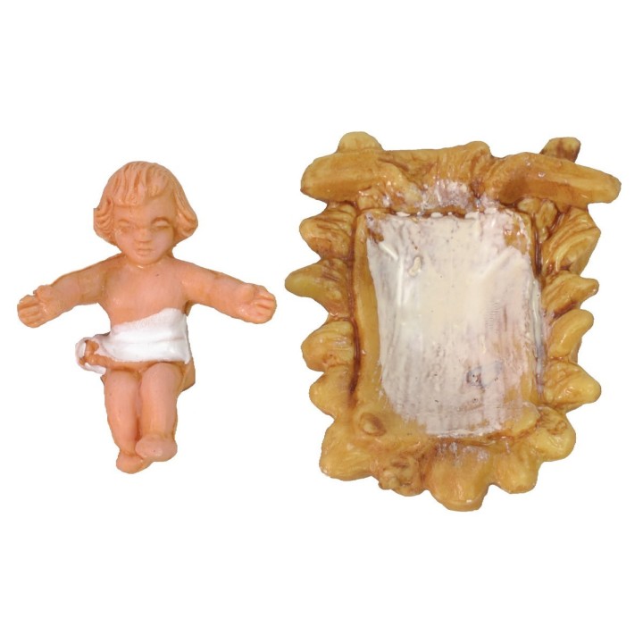 Baby Jesus with cradle cm 2x2,7 in pvc