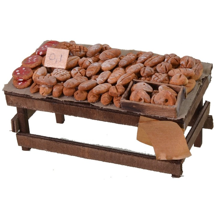 Counter with bread and pizzas cm 15x8x7,8 h