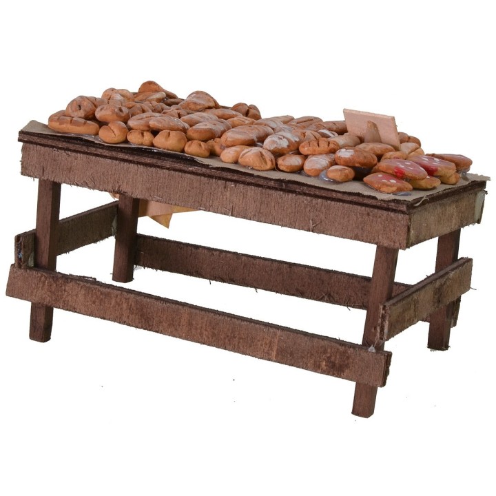 Counter with bread and pizzas cm 15x8x7,8 h