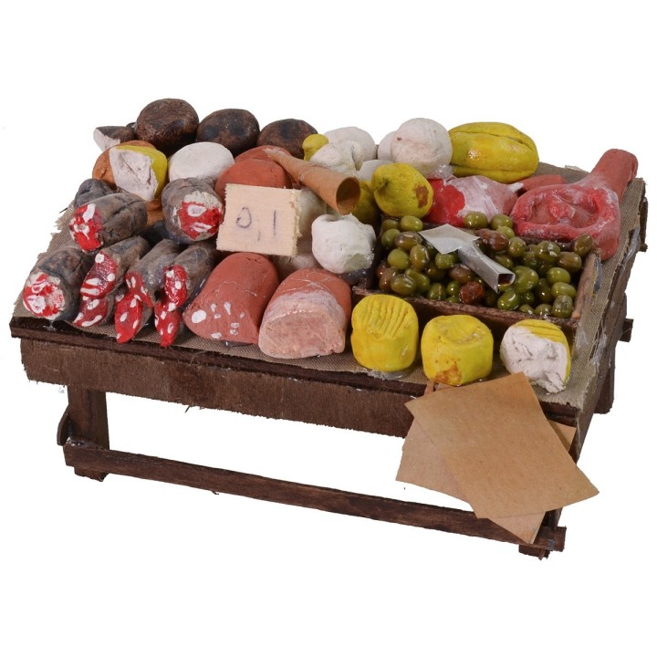 Banco con formaggi e salumi cm 12x7x6 h