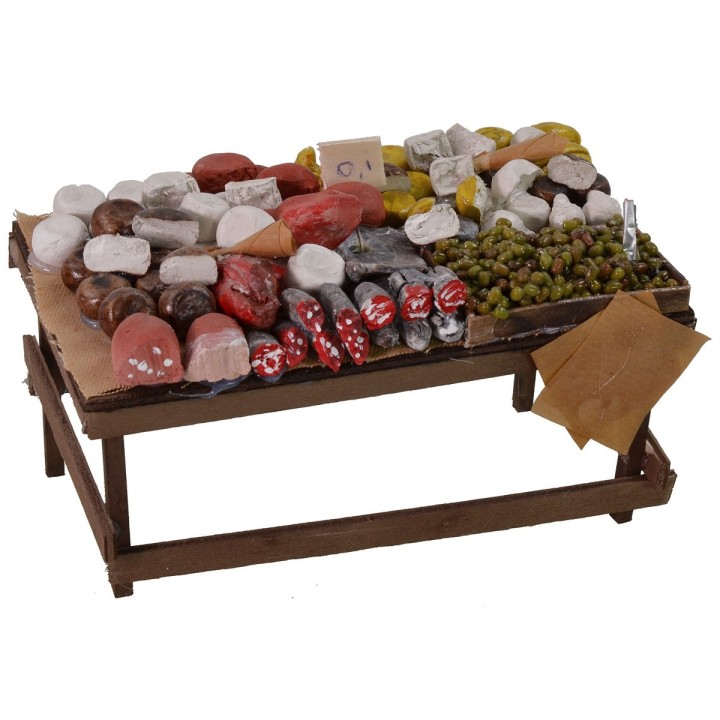 Counter with cheeses and cured meats cm 20x11x11 h
