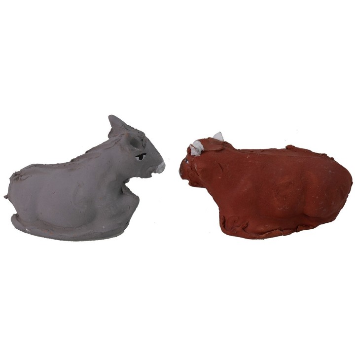 Ox and donkey terracotta for statues 10 cm