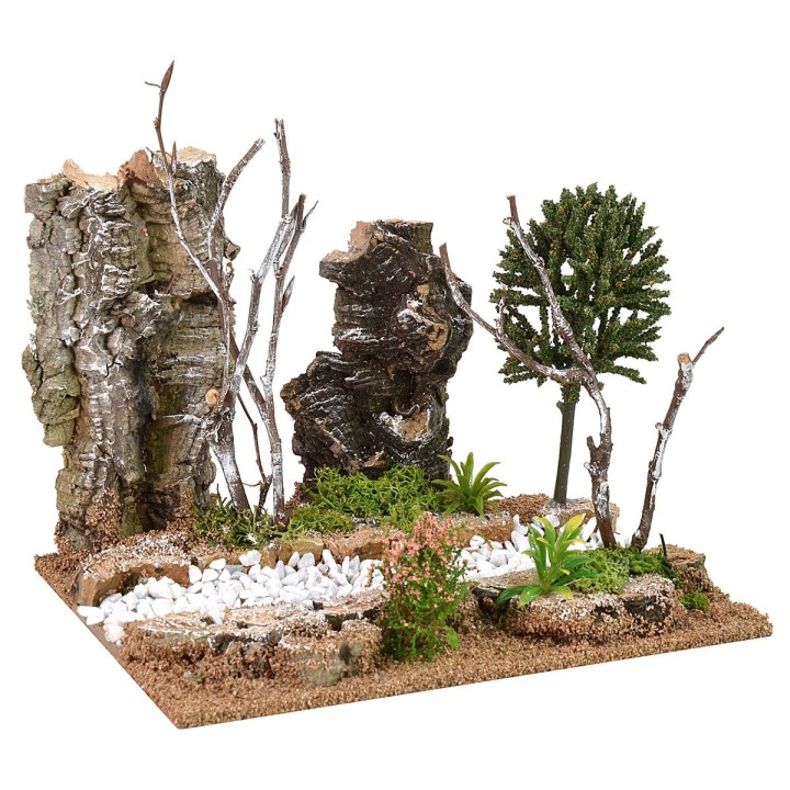 Section of road with vegetation cm 19x15x16 h