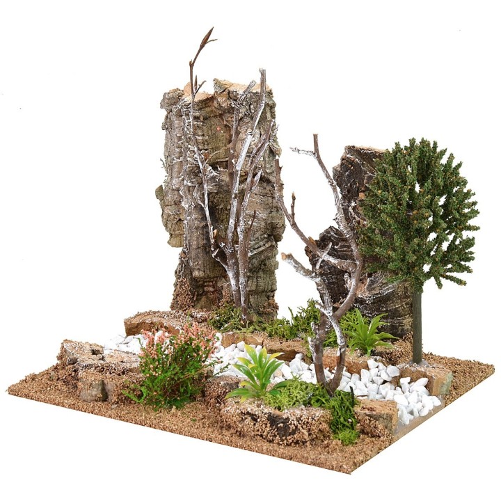 Tratto di strada con vegetazione cm 19x15x16 h