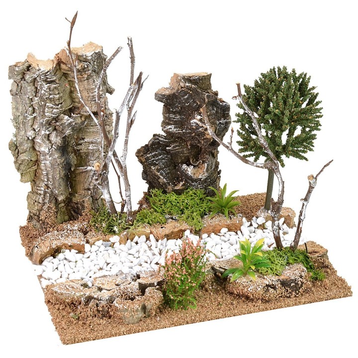 Section of road with vegetation cm 19x15x16 h