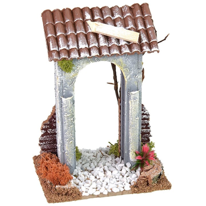 City gate with road cm 12x9x17 h