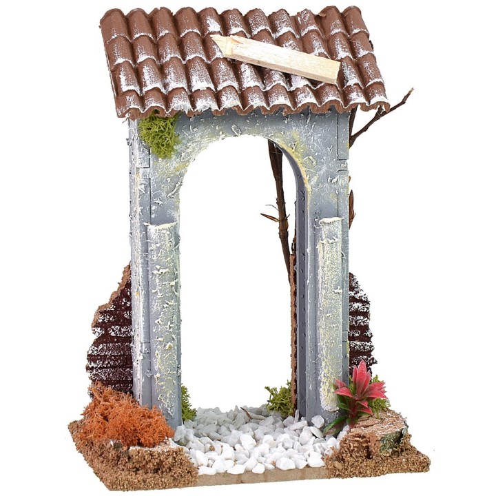 City gate with road cm 12x9x17 h