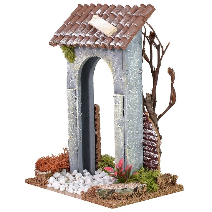 Porta della città con strada cm 12x9x17 h