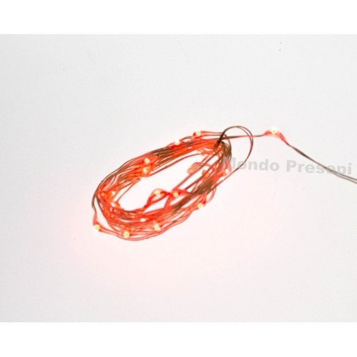 Collana 20 led a luce rossa - Copper resistenti all'acqua