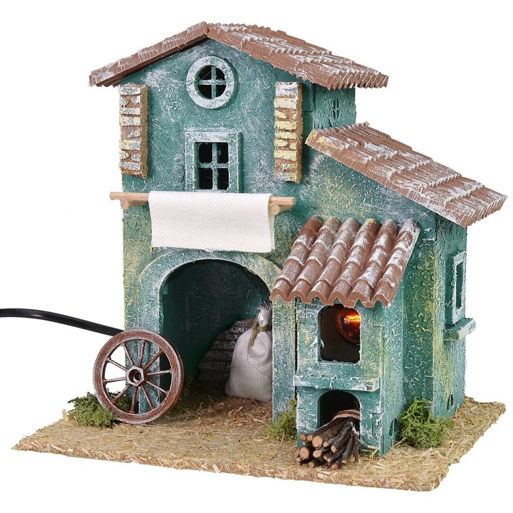 Cascina in legno con forno funzionante cm 20x16x21 h