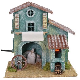 Wooden farmhouse with working oven cm 20x16x21 h