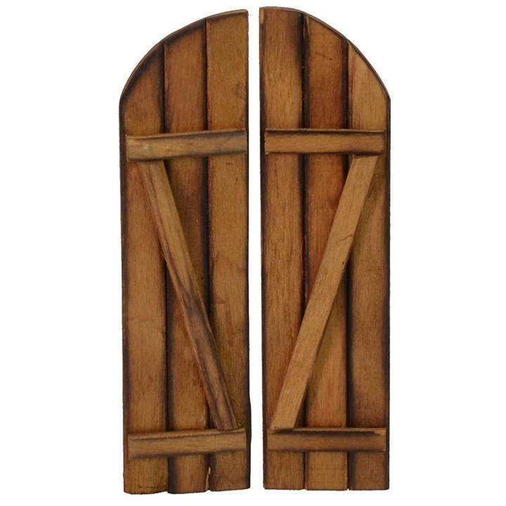 Puerta de madera de doble hoja de 6x12 cm h