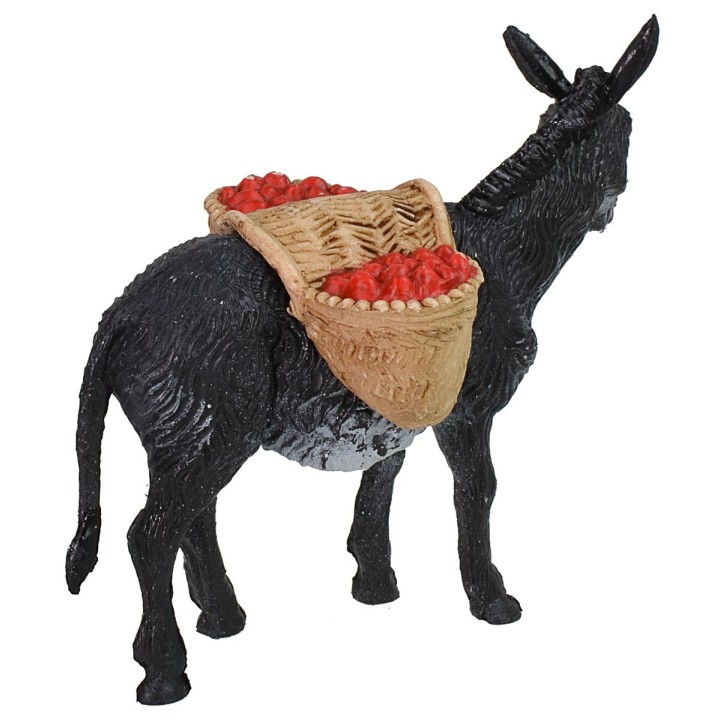 Donkey with load of tomatoes cm 10x3x8 h