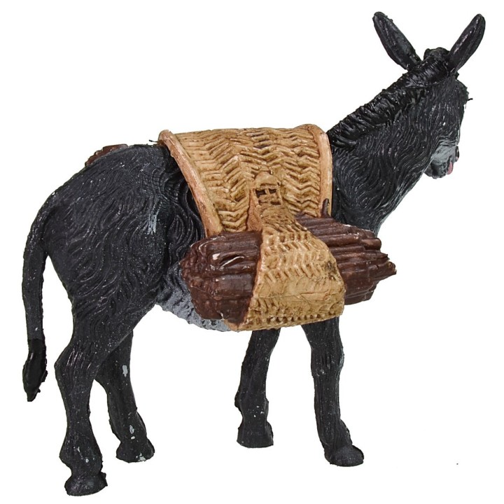 Donkey with load of wood cm 10x3x8 h