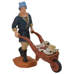 Hombre con carretilla de peces cm 10 Oliver