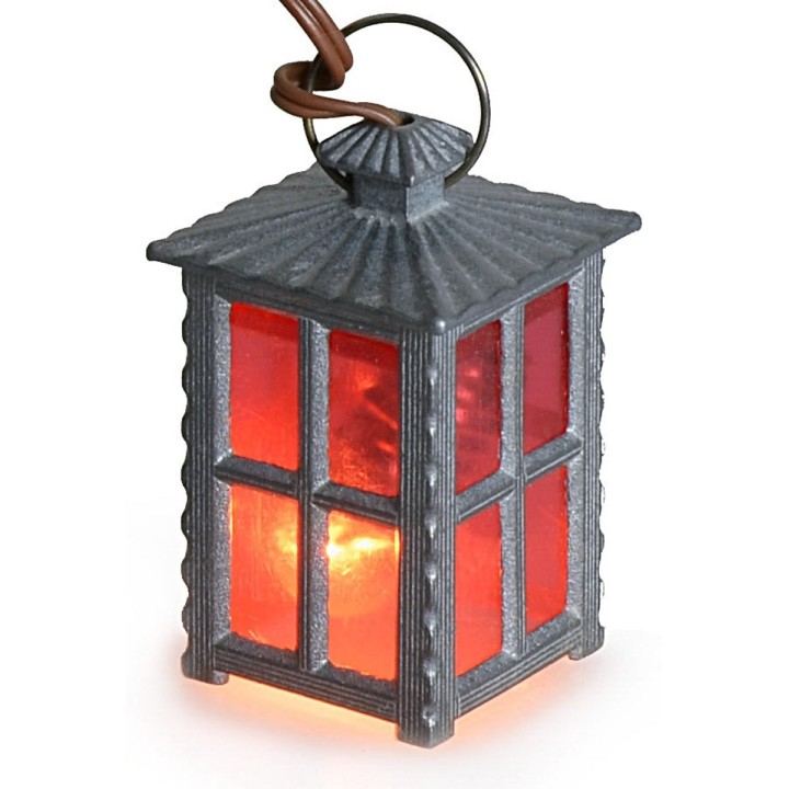 Lanterna rossa 3,5 volt cm 2,4x2,4x4,4 h