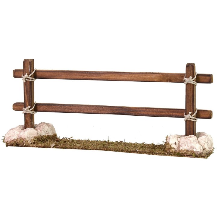 Valla de madera con piedras de 17x3x7,5 cm h