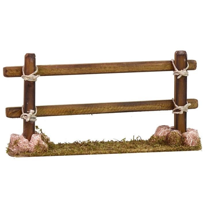 Valla de madera con piedras de 13x3x6,5 cm h