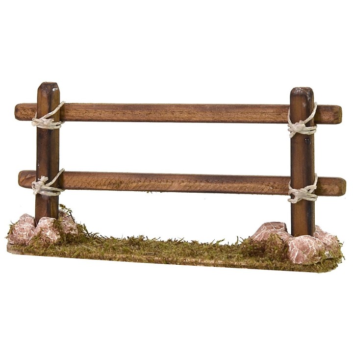 Valla de madera con piedras de 13x3x6,5 cm h