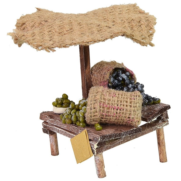 Stall with olives and umbrella cm 8,5x7x12 h