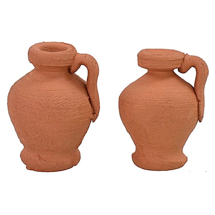 Conjunto de dos ánforas de terracota cm 2,2 h