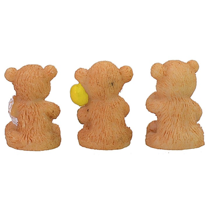 Set of 3 resin bears cm 1,8 h