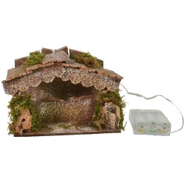 Hut with battery led lights cm 15x10x12 h