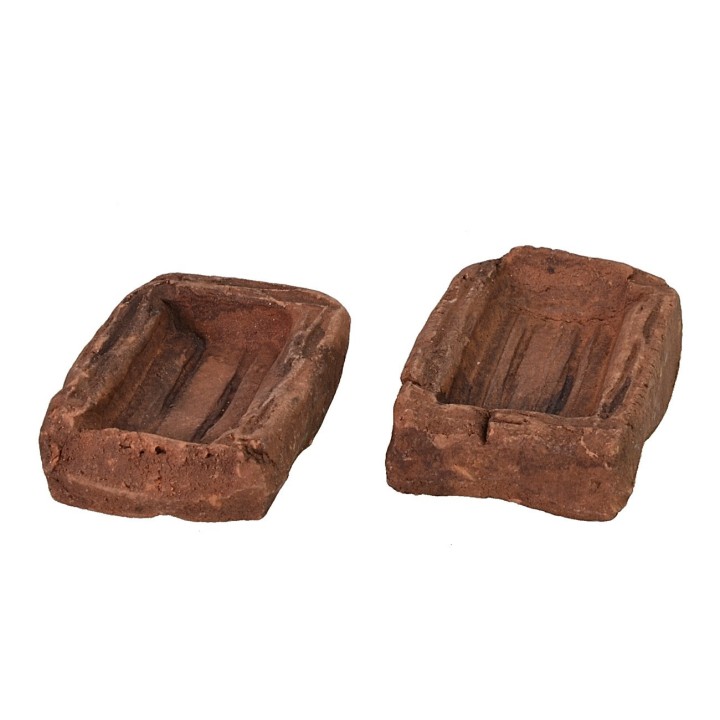 Set 2 cassette in terracotta cm 3,7x2,9x1,1 h