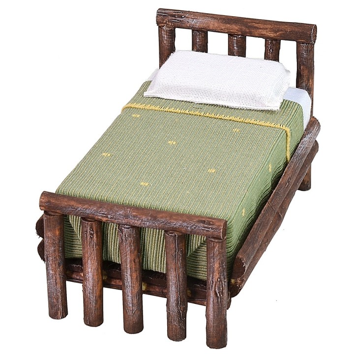 Single bed in antiqued wood cm 8x14x8 h