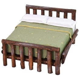 Cama de madera envejecida de dos plazas cm 11x13,5x8 h
