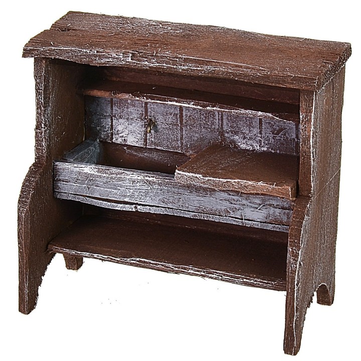 Fregadero de madera envejecida cm 9x4,5x8,5 h