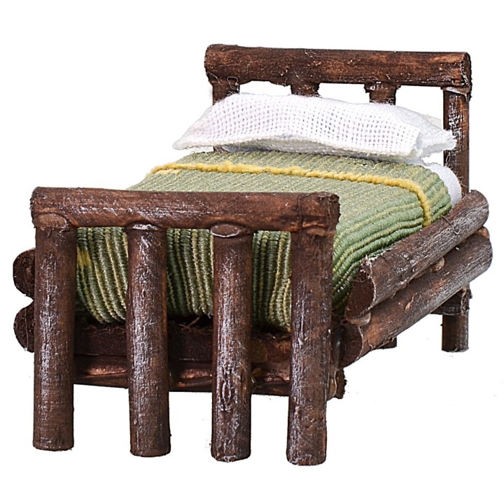 Cama de madera envejecida de una plaza cm 4,5x7x4 h