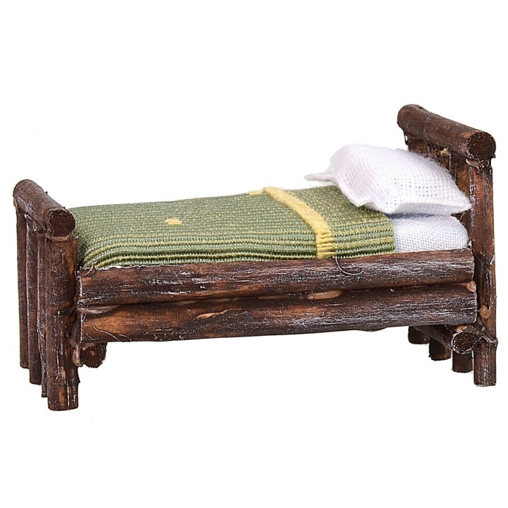 Single bed in antiqued wood cm 4,5x7x4 h