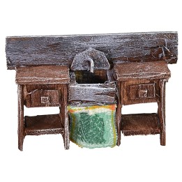 Washbasin in antiqued wood cm 6x2x4 h