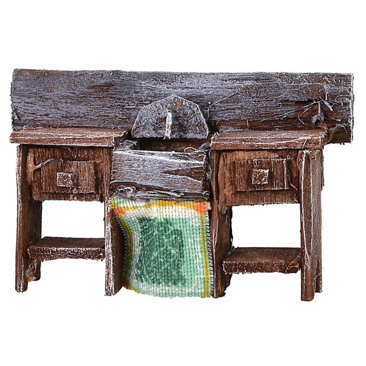 Washbasin in antiqued wood cm 6x2x4 h