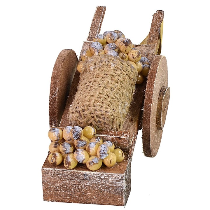 Carro in legno con patate cm 14x5x5,6h