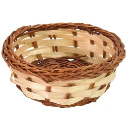 Low two-tone wicker basket cm ø 9,5x4 h